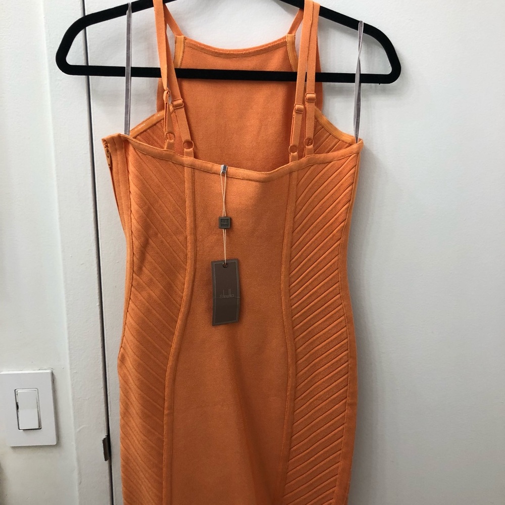 Stretta Salmon Rosie Short Cocktail Dress - Size M - Picture 3 of 8